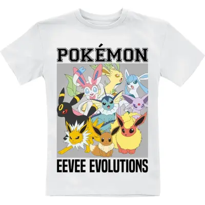 Pokémon - gaming T-shirt - Barn - Eevee Evolutions - 104 - för barn - vit