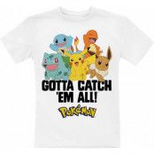 Pokémon - gaming T-shirt - Barn - Gotta Catch 'Em All - 116 152 - för barn - vit