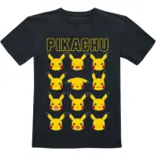 Pokémon - gaming T-shirt - Barn - Pikachu Faces - 152 - för barn - svart