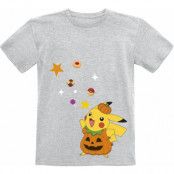 Pokémon - gaming T-shirt - Barn - Pikachu - Halloween - 140 - för barn - gråmelerad