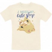 Pokémon - gaming T-shirt - Barn - Pikachu - I Need My Cutie Sleep - 104 128 - för barn - beige