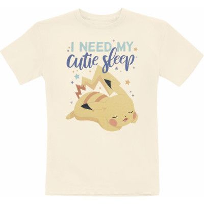 Pokémon - gaming T-shirt - Barn - Pikachu - I Need My Cutie Sleep - 104 128 - för barn - beige