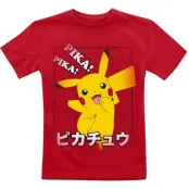 Pokémon - gaming T-shirt - Barn - Pikachu - Pika, Pika! - 104 152 - för barn - röd