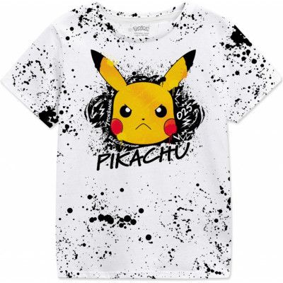 Pokémon - gaming T-shirt - Barn - Pikachu splat - 104 152 - för barn - flerfärgad