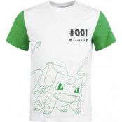Pokémon - gaming T-shirt - Bulbasaur - S XXL - för Herr - vit/grön