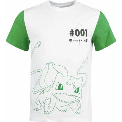 Pokémon - gaming T-shirt - Bulbasaur - S XXL - för Herr - vit/grön