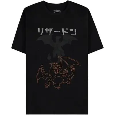 Pokémon - gaming T-shirt - Charizard - S XL - för Herr - svart