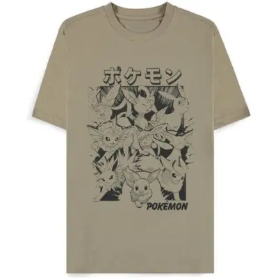 Pokémon - gaming T-shirt - Evoli Evolution - S XXL - för Herr - sand