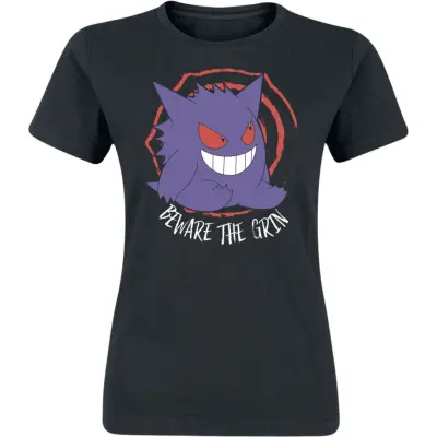 Pokémon - gaming T-shirt - Gengar - Beware The Grin - S XXL - för Dam - svart