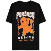 Pokémon - gaming T-shirt - Glumanda Rock - S XXL - för Herr - svart