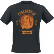 Pokémon - gaming T-shirt - Glumanda - S XXL - för Herr - svart