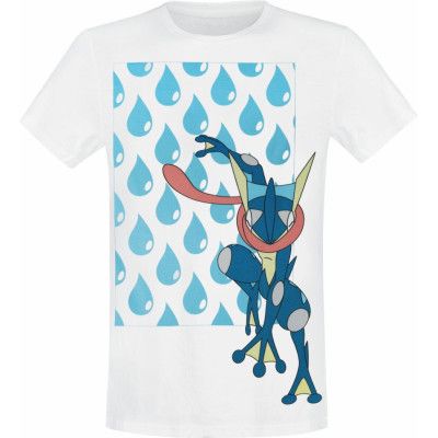 Pokémon - gaming T-shirt - Greninja Water Drop - M L - för Herr - vit