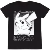 Pokémon - gaming T-shirt - Halftone Pikachu - S - för  svart