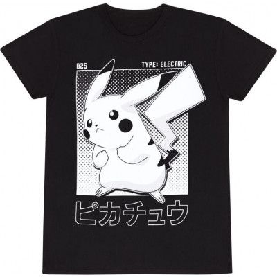 Pokémon - gaming T-shirt - Halftone Pikachu - S - för  svart