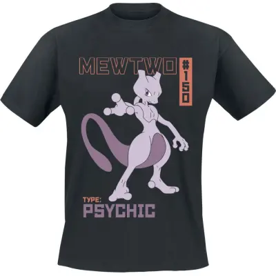 Pokémon - gaming T-shirt - Mewtu - M XL - för Herr - svart