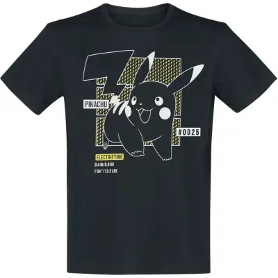 Pokémon - gaming T-shirt - Pikachu Lineart - S XXL - för Herr - svart
