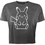 Pokémon - gaming T-shirt - Pikachu - M XXL - för Dam - grå