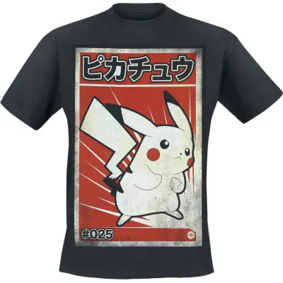 Pokémon - gaming T-shirt - Pikachu - Poster - S M - för Herr - svart