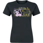Pokémon - gaming T-shirt - Psiana & Nachtara - My Two Sides - L XXL - för Dam - svart