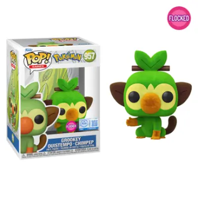 Pop! Games: Pokemon - Grookey (Flocked) (Special Edition) #957 Vinyl Figure