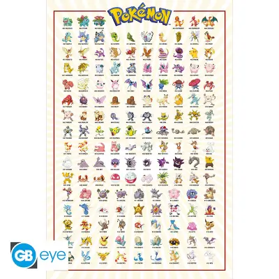 Poster Pokemon Kanto 151 English 91.5x61cm