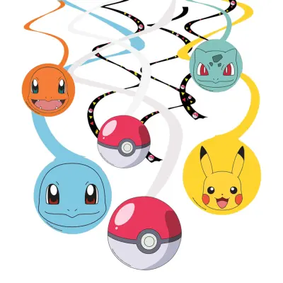 Swirls Pokémon Hängande Dekoration - 6-pack
