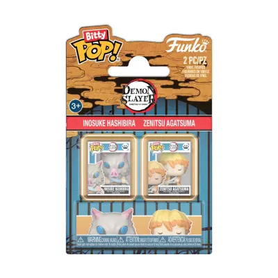 Bitty Pop! 2-Pack: Demon Slayer - Inosuke Hashibira & Zenitsu Agatsuma Vinyl Figures