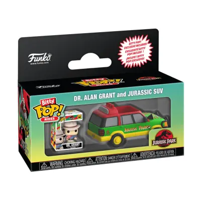 Bitty Pop! Rides: Jurassic Park - Dr. Alan Grant with Jurassic SUV Vinyl Figures