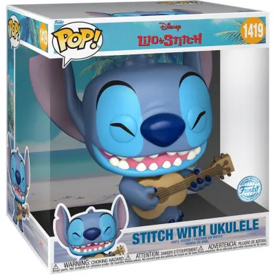 Lilo & Stitch - Stitch with Ukulele (Jumbo Pop!) vinylfigur 1419 - Funko Pop! - Funko Shop Europe