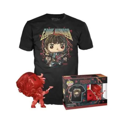 Pop! & Tee (Adult): Stranger Things - Hunter Eddie with Guitar Vinyl Figure & T-Shirt (XL)