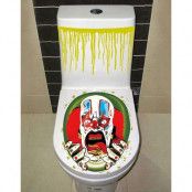 Grön portal med clown - klistermärke för toaletten