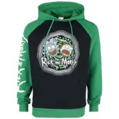 Rick And Morty - Anime Luvtröja - Portal - S XXL - för Herr - svart/grön