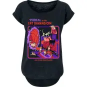 Steven Rhodes - Fun T-shirt - Portal to the cat dimension - S 5XL - för Dam - svart