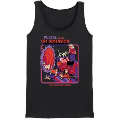 Steven Rhodes - Fun Topp - Portal to the cat dimension - S XXL - för Dam - svart