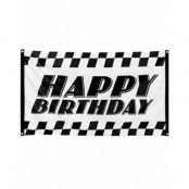 Stort Happy Birthday Racing Flagga 90x150 cm