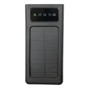 Powerbank med Solcellsladdare - 10.000 mAh Svart