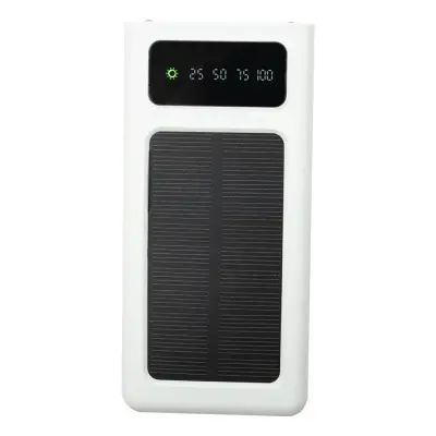Powerbank med Solcellsladdare - 10.000 mAh Vit