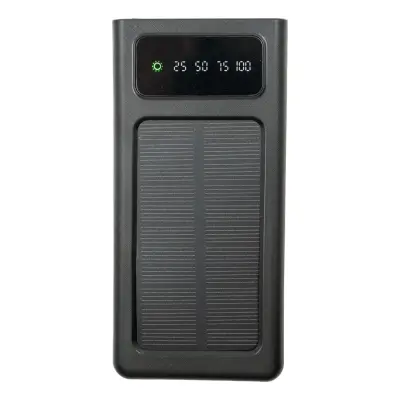 Powerbank med Solcellsladdare - 20.000 mAh Svart