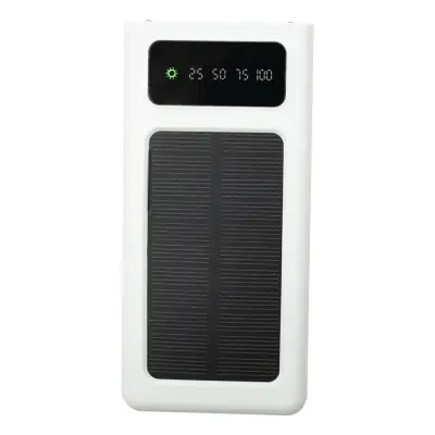 Powerbank med Solcellsladdare - 20.000 mAh Vit