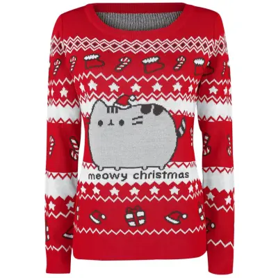 Pusheen - Anime Christmas jumper - Meowy Christmas - S XXL - för Dam - flerfärgad