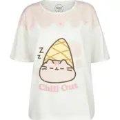 Pusheen - Anime T-shirt - Chill Out - L - för Dam - vit/rosa
