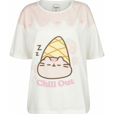 Pusheen - Anime T-shirt - Chill Out - L - för Dam - vit/rosa