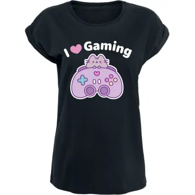 Pusheen - gaming T-shirt - I Love Gaming - M - för Dam - svart