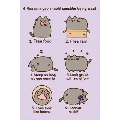 Pusheen Poster 6 Reasons to be a cat 61x91cm