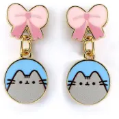 Pusheen Stiftörhängen - Bow - för  guldfärgad