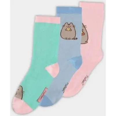 Pusheen Strumpor - Crew Socks (3er Pack) - EU 35-38 EU 39-42 - för Dam - flerfärgad