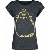 Pusheen T-shirt - Golden Pusheen - XS 5XL - för Dam - gråmelerad