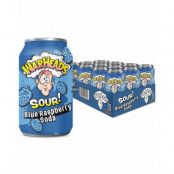 12 st Warheads Sour Blue Raspberry Soda - Läsk med Sour Raspberry-smak - Full bricka