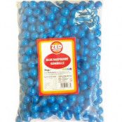 3 kg Zed Blue Raspberry Bubblegum - Jättestor påse Bubblegum bollar 24-25 mm