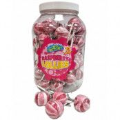 70 st Raspberry Lollies /  Stora Godisklubbor på Pinne med Smak av Hallon - Hel Låda 1750 gram